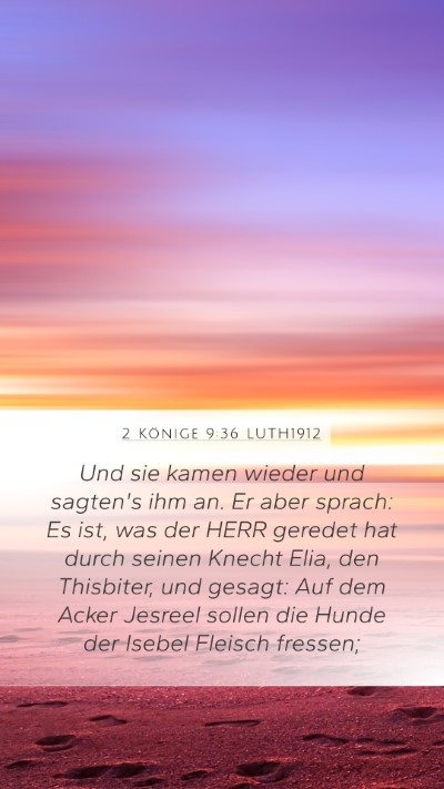 2 Könige 9:36 LUTH1912 Bible Verse Image