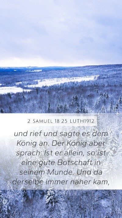 2 Samuel 18:25 LUTH1912 Mobile Phone Wallpaper - und rief und sagte es dem König an. Der König - Mobile Bible Verse Wallpaper