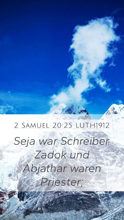 2 Samuel 20:25 LUTH1912 Bible Verse Image