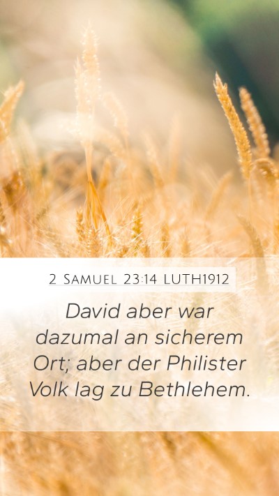 2 Samuel 23:14 LUTH1912 Bible Verse Image