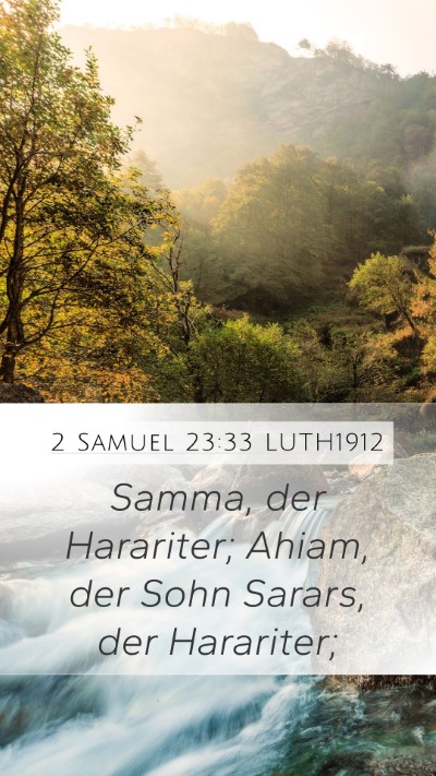 2 Samuel 23:33 LUTH1912 Bible Verse Image