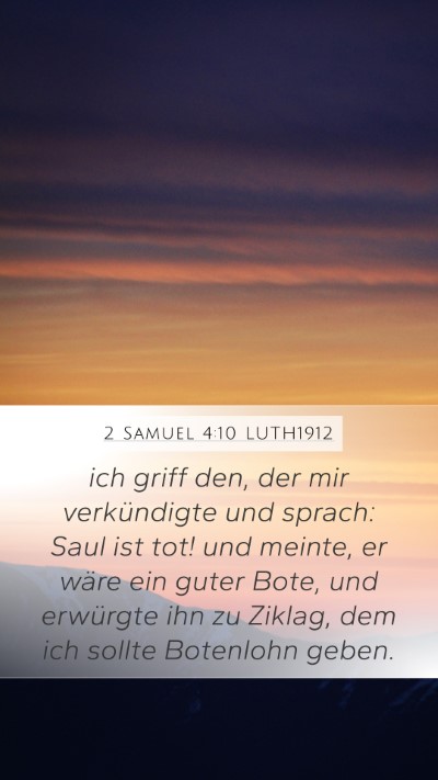 2 Samuel 4:10 LUTH1912 Bible Verse Image
