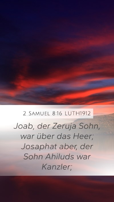 2 Samuel 8:16 LUTH1912 Bible Verse Image