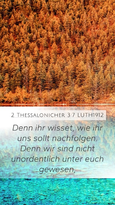 2 Thessalonicher 3:7 LUTH1912 Bible Verse Image