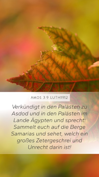 Amos 3:9 LUTH1912 Bible Verse Image