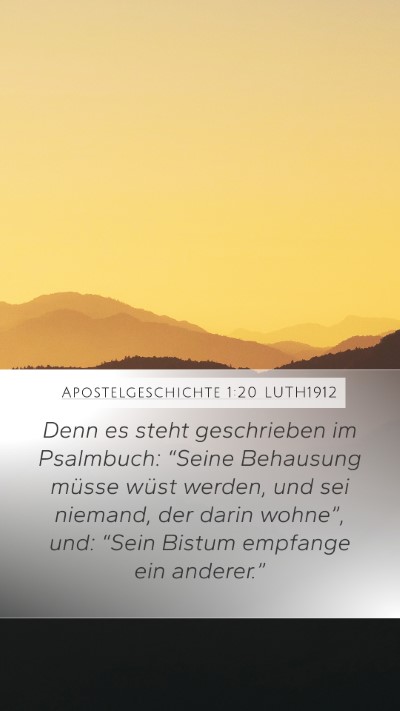 Apostelgeschichte 1:20 LUTH1912 Bible Verse Image