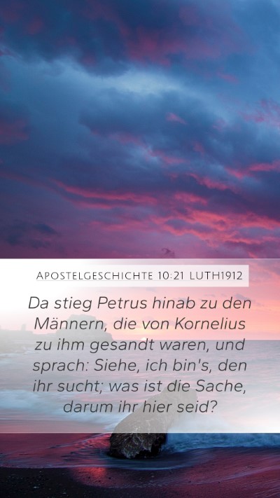 Apostelgeschichte 10:21 LUTH1912 Mobile Phone Wallpaper - Da stieg Petrus hinab zu den Männern, die von - Mobile Bible Verse Wallpaper