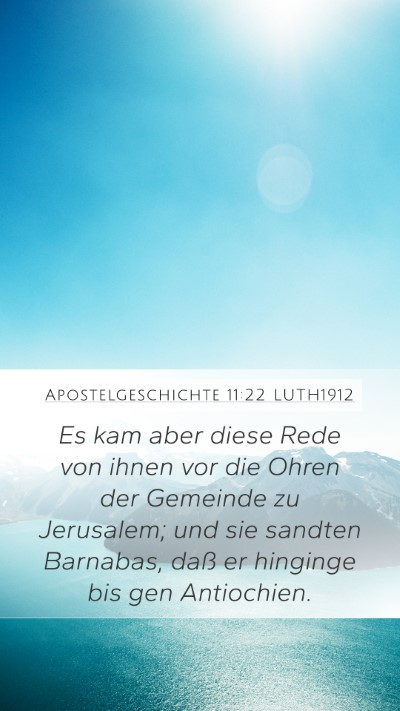 Apostelgeschichte 11:22 LUTH1912 Bible Verse Image