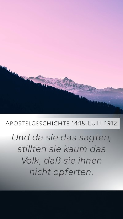 Apostelgeschichte 14:18 LUTH1912 Bible Verse Image