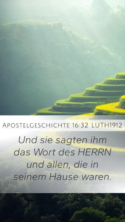 Apostelgeschichte 16:32 LUTH1912 Mobile Phone Wallpaper - Und sie sagten ihm das Wort des HERRN und allen, - Mobile Bible Verse Wallpaper