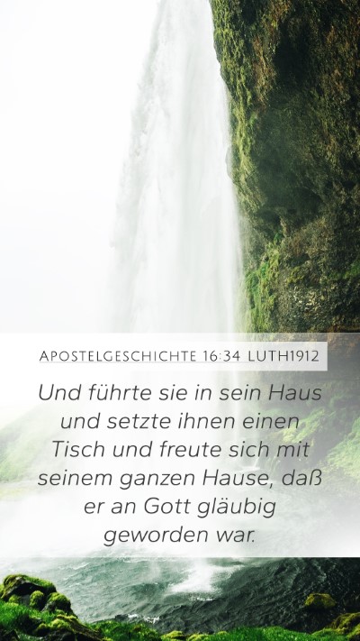 Apostelgeschichte 16:34 LUTH1912 Bible Verse Image