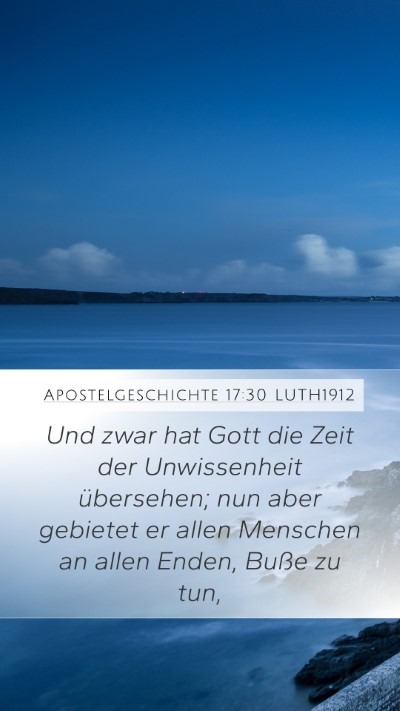 Apostelgeschichte 17:30 LUTH1912 Bible Verse Image