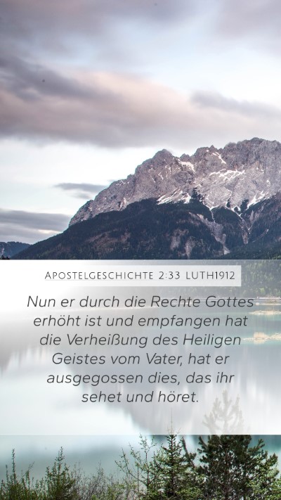 Apostelgeschichte 2:33 LUTH1912 Bible Verse Image