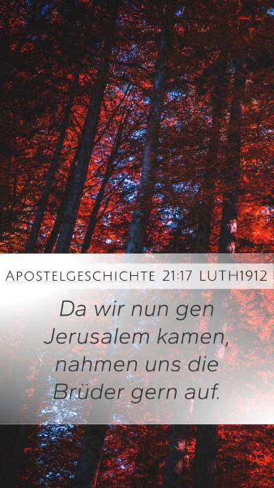 Apostelgeschichte 21:17 LUTH1912 Bible Verse Image