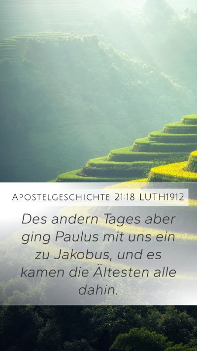 Apostelgeschichte 21:18 LUTH1912 Bible Verse Image