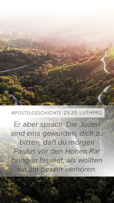 Apostelgeschichte 23:20 LUTH1912 Bible Verse Image