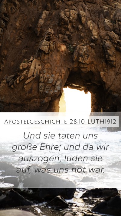 Apostelgeschichte 28:10 LUTH1912 Bible Verse Image