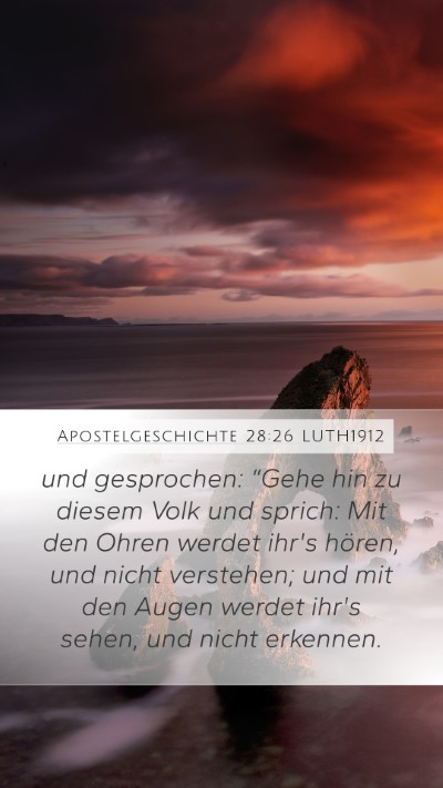 Apostelgeschichte 28:26 LUTH1912 Bible Verse Image