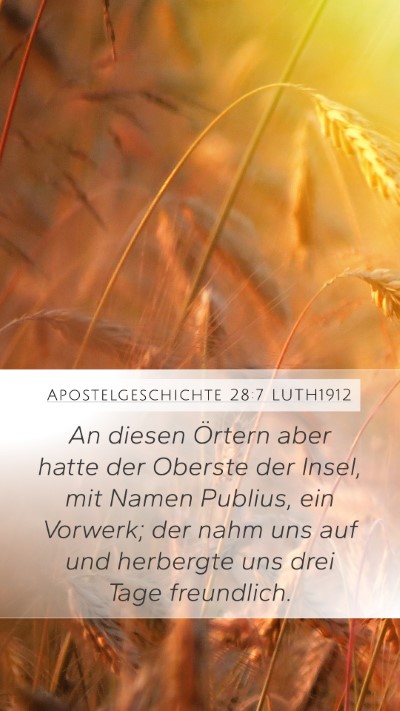 Apostelgeschichte 28:7 LUTH1912 Bible Verse Image