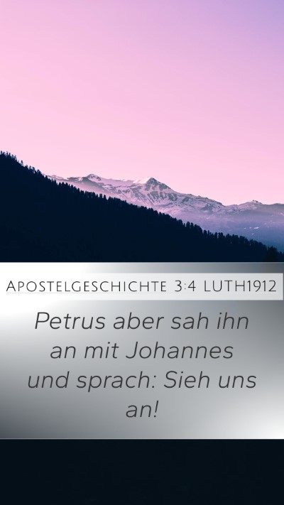 Apostelgeschichte 3:4 LUTH1912 Mobile Phone Wallpaper - Petrus aber sah ihn an mit Johannes und sprach: - Mobile Bible Verse Wallpaper