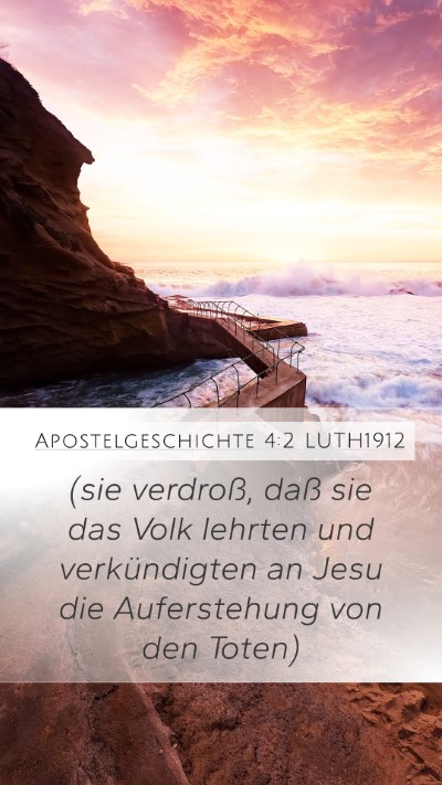 Apostelgeschichte 4:2 LUTH1912 Bible Verse Image