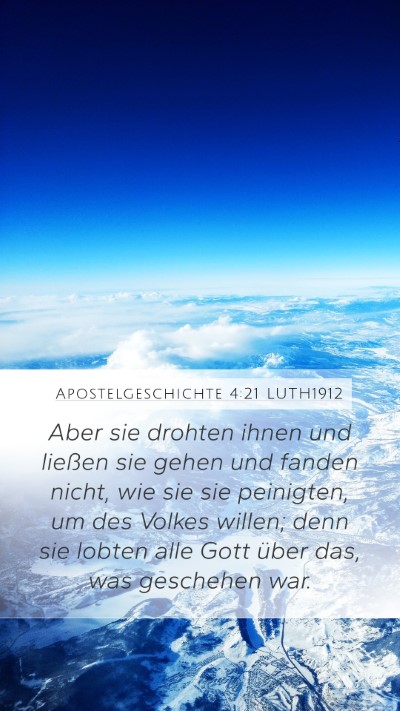 Apostelgeschichte 4:21 LUTH1912 Bible Verse Image
