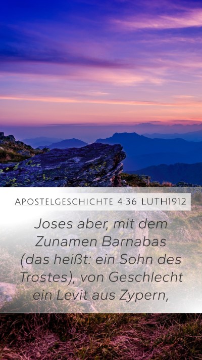 Apostelgeschichte 4:36 LUTH1912 Bible Verse Image