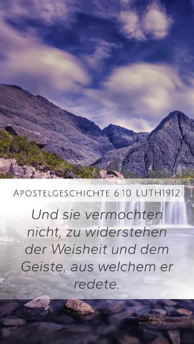 Apostelgeschichte 6:10 LUTH1912 Bible Verse Image