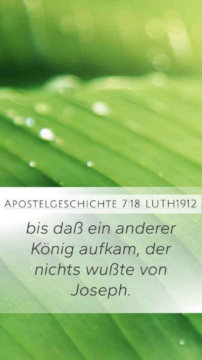 Apostelgeschichte 7:18 LUTH1912 Mobile Phone Wallpaper - bis daß ein anderer König aufkam, der nichts - Mobile Bible Verse Wallpaper