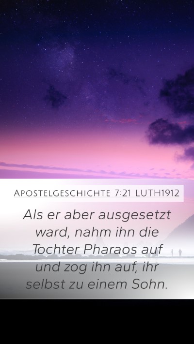 Apostelgeschichte 7:21 LUTH1912 Bible Verse Image