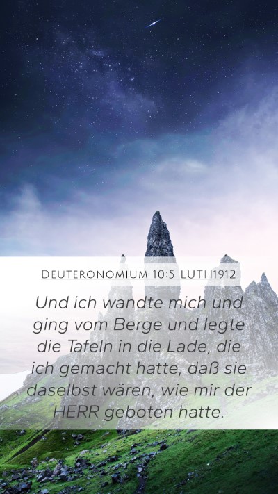 Deuteronomium 10:5 LUTH1912 Bible Verse Image
