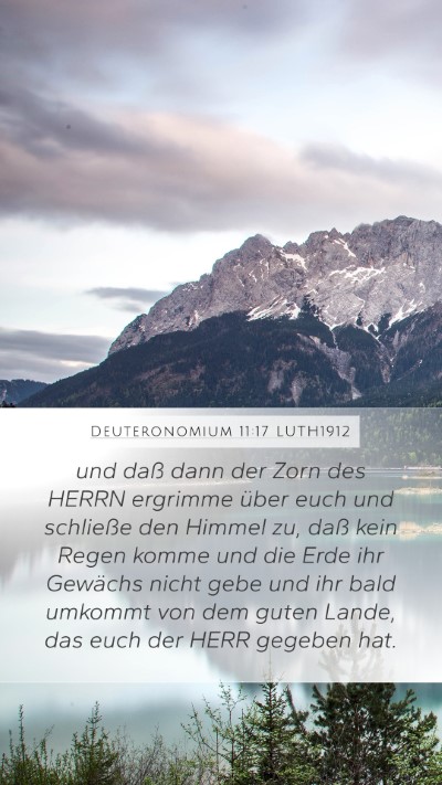 Deuteronomium 11:17 LUTH1912 Mobile Phone Wallpaper - und daß dann der Zorn des HERRN ergrimme über - Mobile Bible Verse Wallpaper