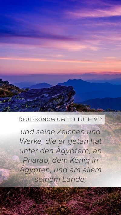 Deuteronomium 11:3 LUTH1912 Mobile Phone Wallpaper - und seine Zeichen und Werke, die er getan hat - Mobile Bible Verse Wallpaper