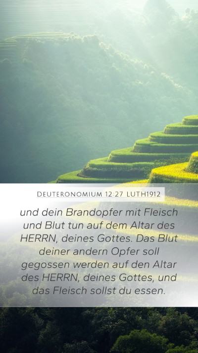 Deuteronomium 12:27 LUTH1912 Mobile Phone Wallpaper - und dein Brandopfer mit Fleisch und Blut tun auf - Mobile Bible Verse Wallpaper