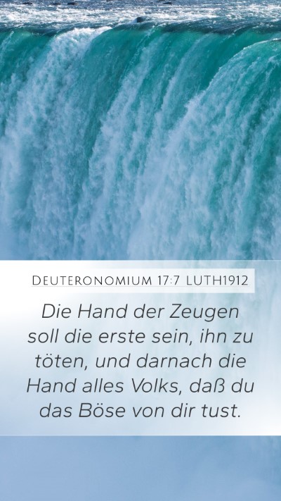 Deuteronomium 17:7 LUTH1912 Mobile Phone Wallpaper - Die Hand der Zeugen soll die erste sein, ihn zu - Mobile Bible Verse Wallpaper