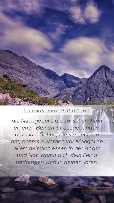Deuteronomium 28:57 LUTH1912 Mobile Phone Wallpaper - die Nachgeburt, die zwischen ihren eigenen Beinen - Mobile Bible Verse Wallpaper