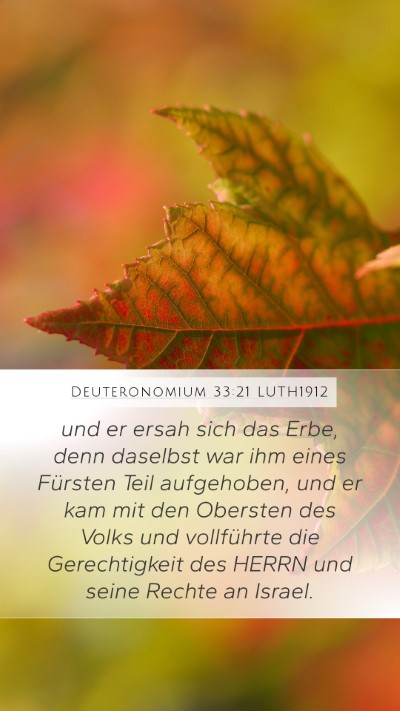 Deuteronomium 33:21 LUTH1912 Mobile Phone Wallpaper - und er ersah sich das Erbe, denn daselbst war ihm - Mobile Bible Verse Wallpaper