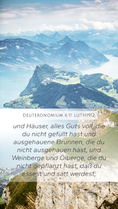 Deuteronomium 6:11 LUTH1912 Mobile Phone Wallpaper - und Häuser, alles Guts voll, die du nicht - Mobile Bible Verse Wallpaper