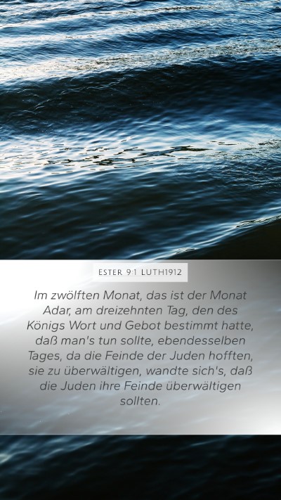 Ester 9:1 LUTH1912 Bible Verse Image