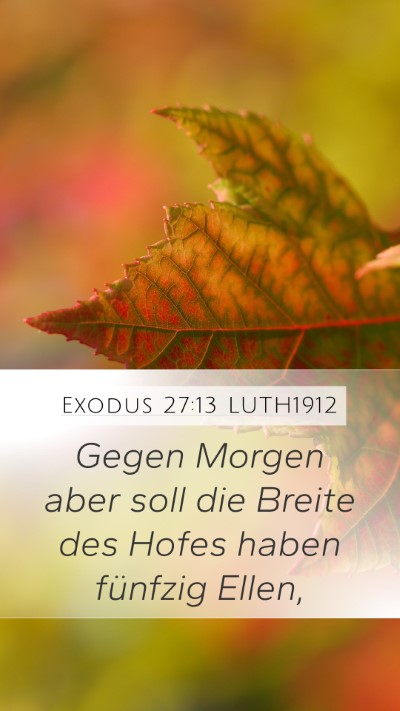 Exodus 27:13 LUTH1912 Mobile Phone Wallpaper - Gegen Morgen aber soll die Breite des Hofes haben - Mobile Bible Verse Wallpaper