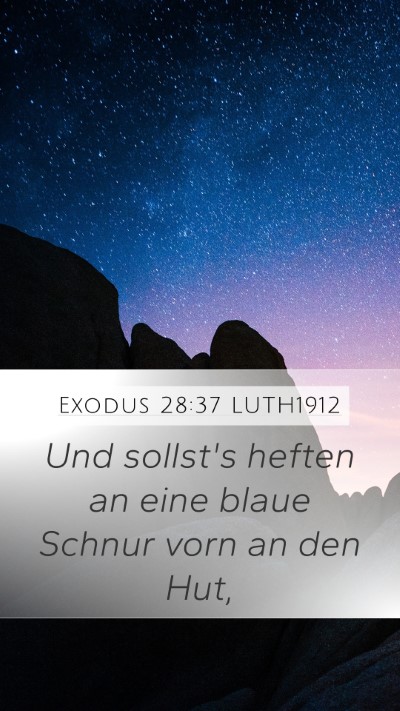 Exodus 28:37 LUTH1912 Mobile Phone Wallpaper - Und sollst's heften an eine blaue Schnur vorn an - Mobile Bible Verse Wallpaper