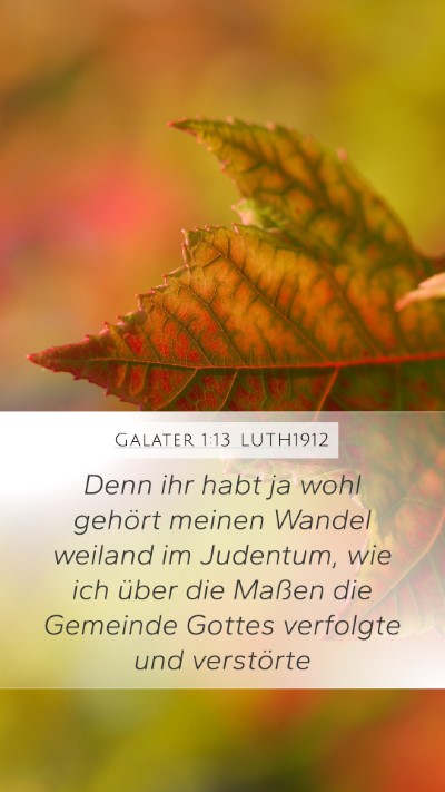 Galater 1:13 LUTH1912 Bible Verse Image