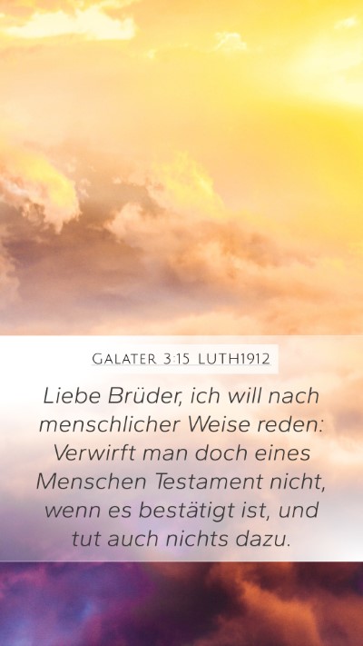 Galater 3:15 LUTH1912 Bible Verse Image