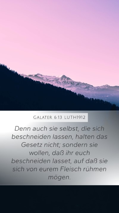 Galater 6:13 LUTH1912 Bible Verse Image