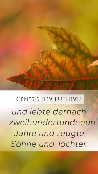 Genesis 11:19 LUTH1912 Mobile Phone Wallpaper - und lebte darnach zweihundertundneun Jahre und - Mobile Bible Verse Wallpaper