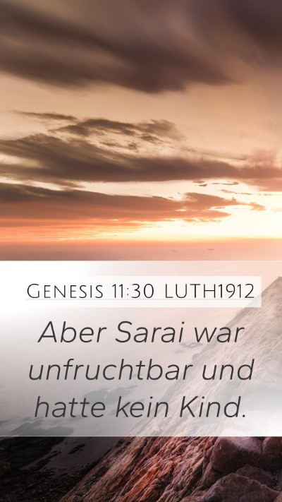 Genesis 11:30 LUTH1912 Bible Verse Image