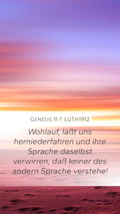 Genesis 11:7 LUTH1912 Bible Verse Image