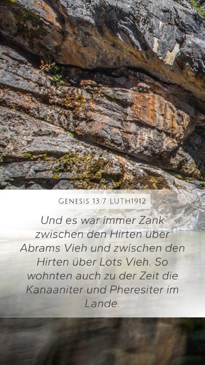 Genesis 13:7 LUTH1912 Bible Verse Image