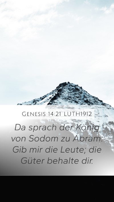 Genesis 14:21 LUTH1912 Bible Verse Image