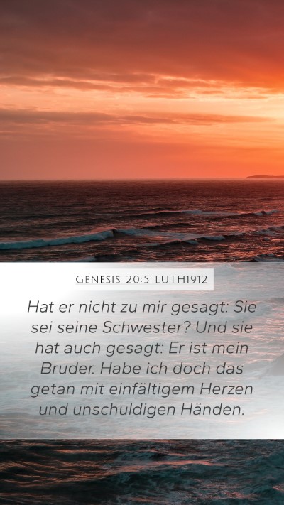 Genesis 20:5 LUTH1912 Bible Verse Image